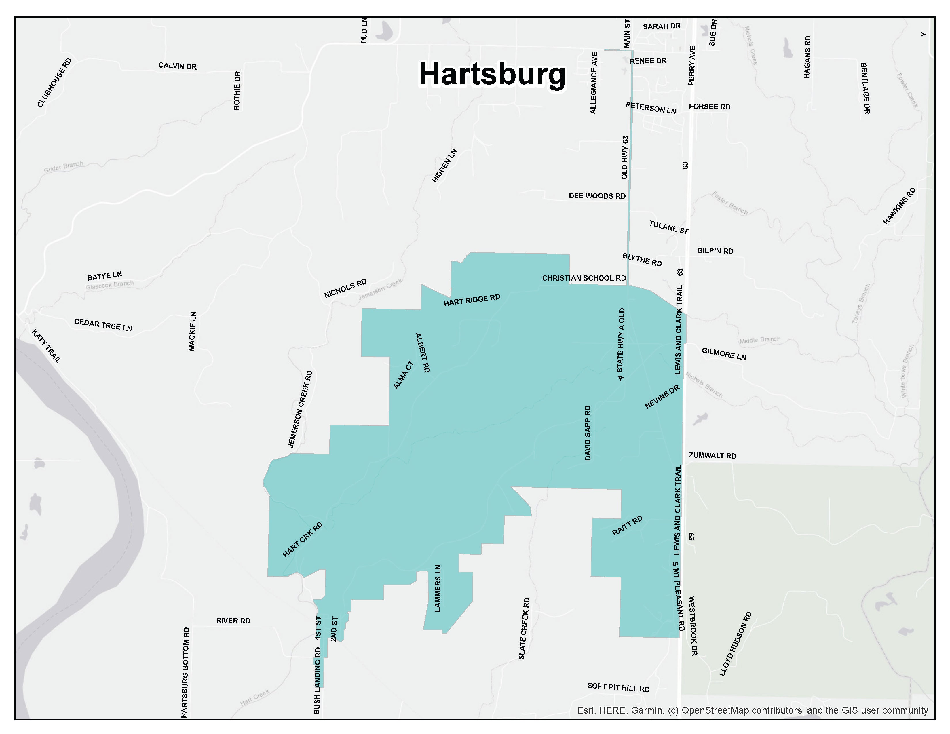 Hartsburg Area Map