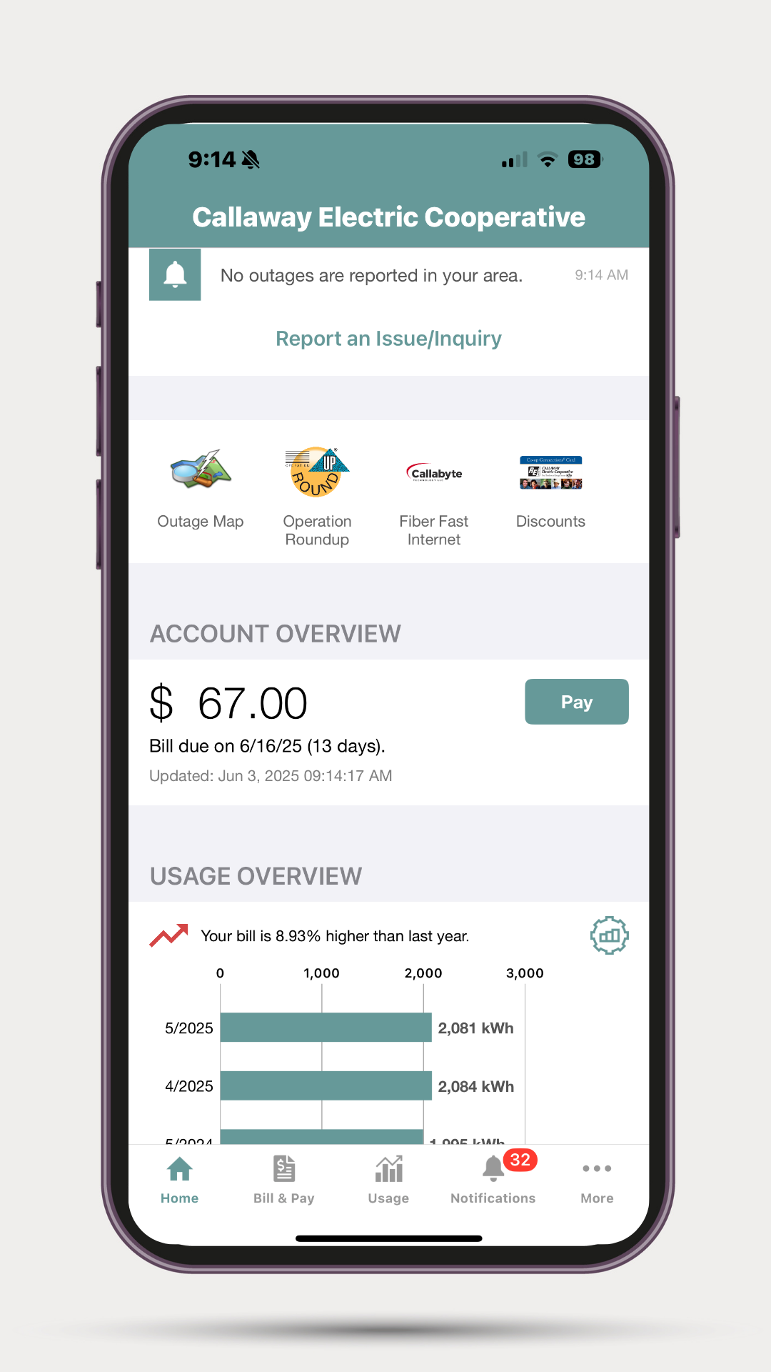 SmartHub Home Screen